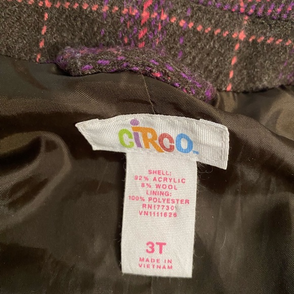 Circo 3T plaid button down wool blend toddler coat - Picture 7 of 9